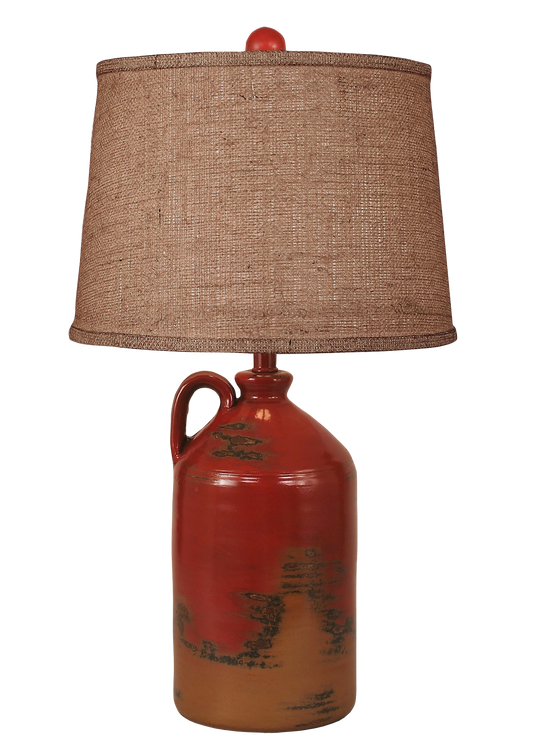 Coast Lamp Manufacturing Casual Living 28"H Firebrick 1-Handle Pottery Jug Table Lamp