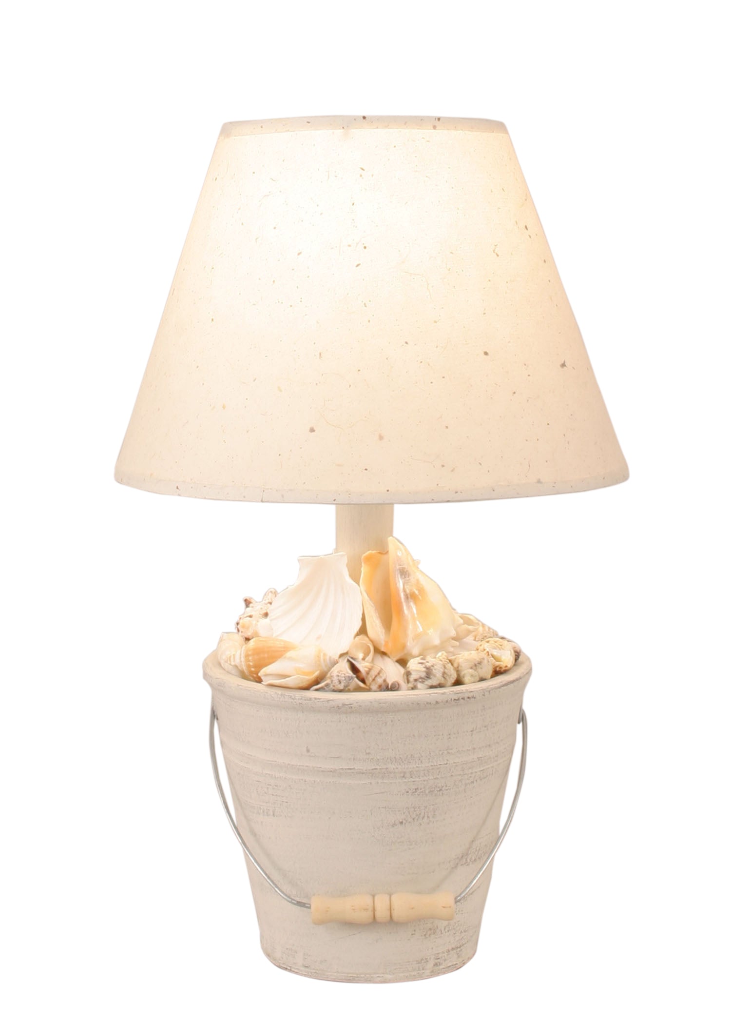 Coast Lamp Manufacturing Coastal Living 18"H Cottage Mini Bucket Of Shells Accent Table Lamp