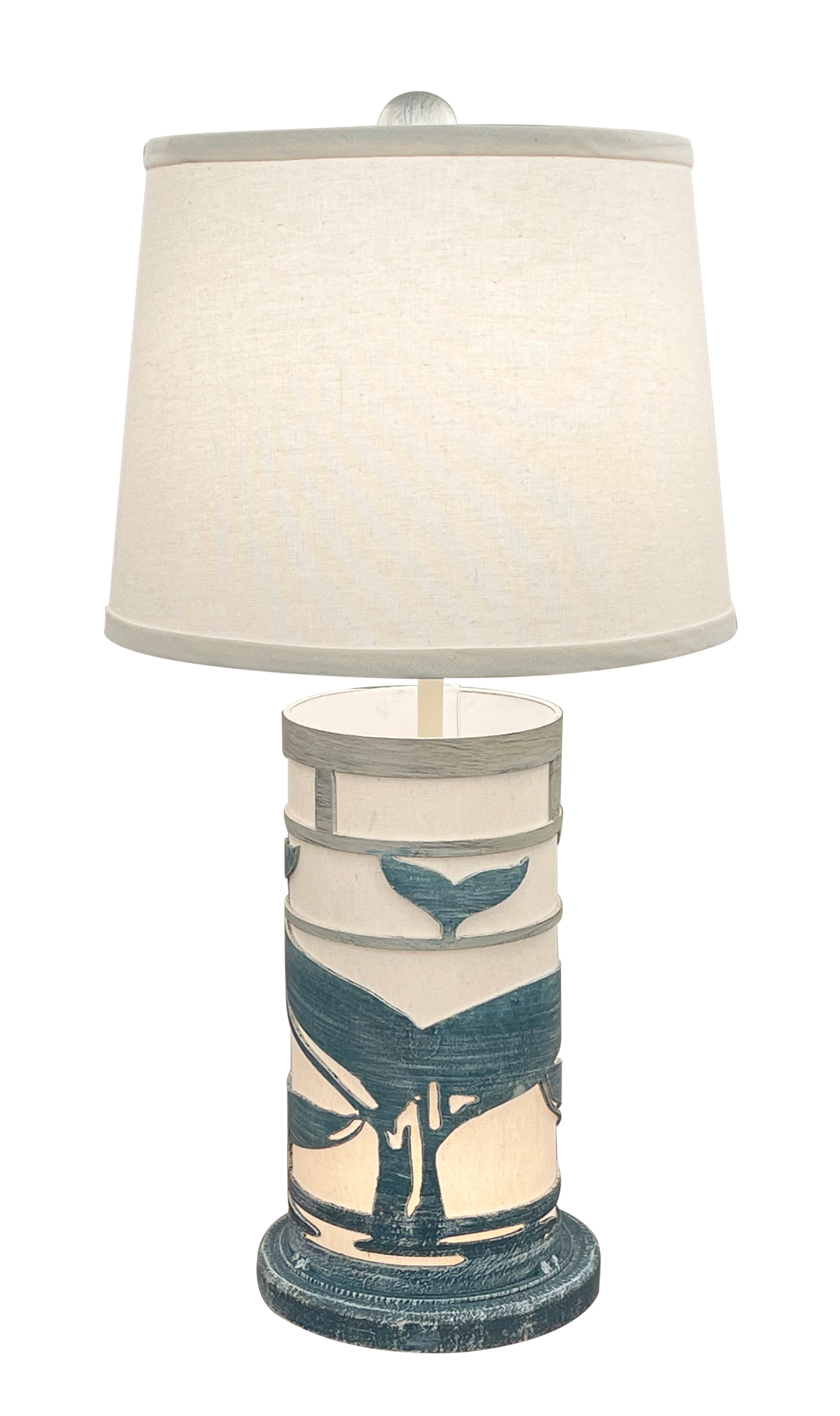 Coast Lamp Manufacturing Coastal Living 20"H Whale Tail Table Lamp With Night Light