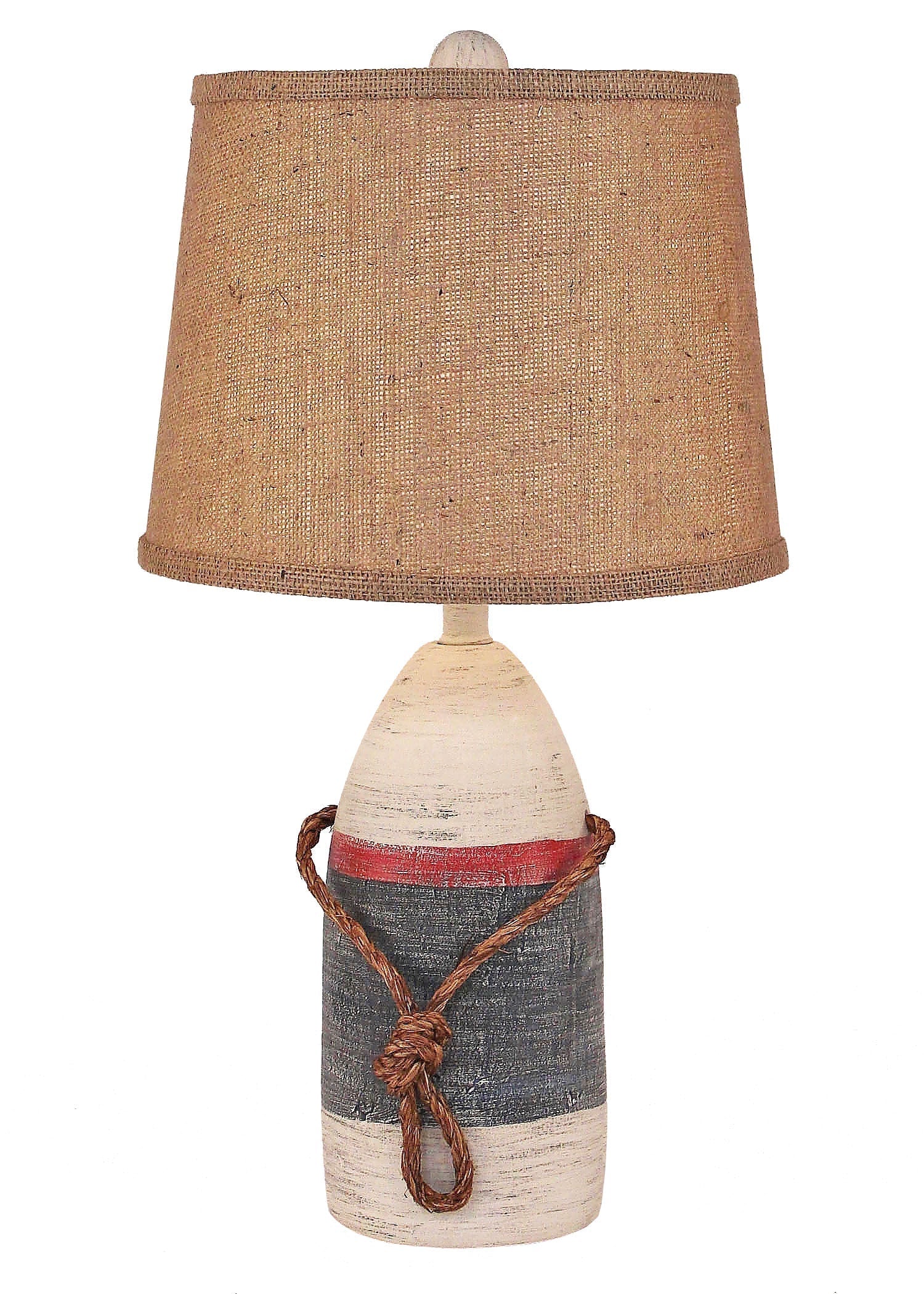 Coast Lamp Manufacturing Coastal Living 22"H Primary Small Buoy With Rope Accent Table Lamp