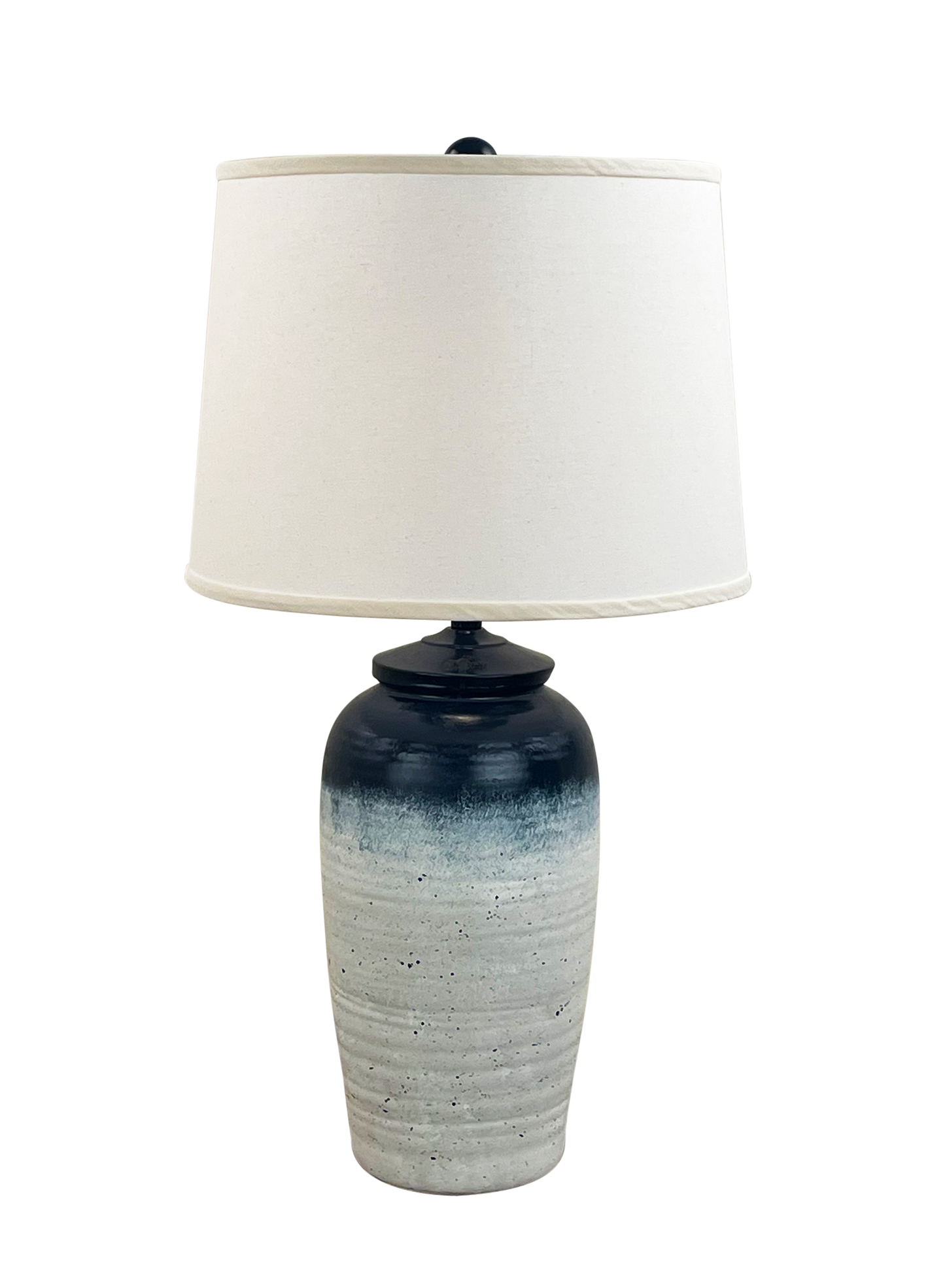 Coast Lamp Manufacturing Coastal Living 28"H Navy Shore Indented Ginger Jar Table Lamp