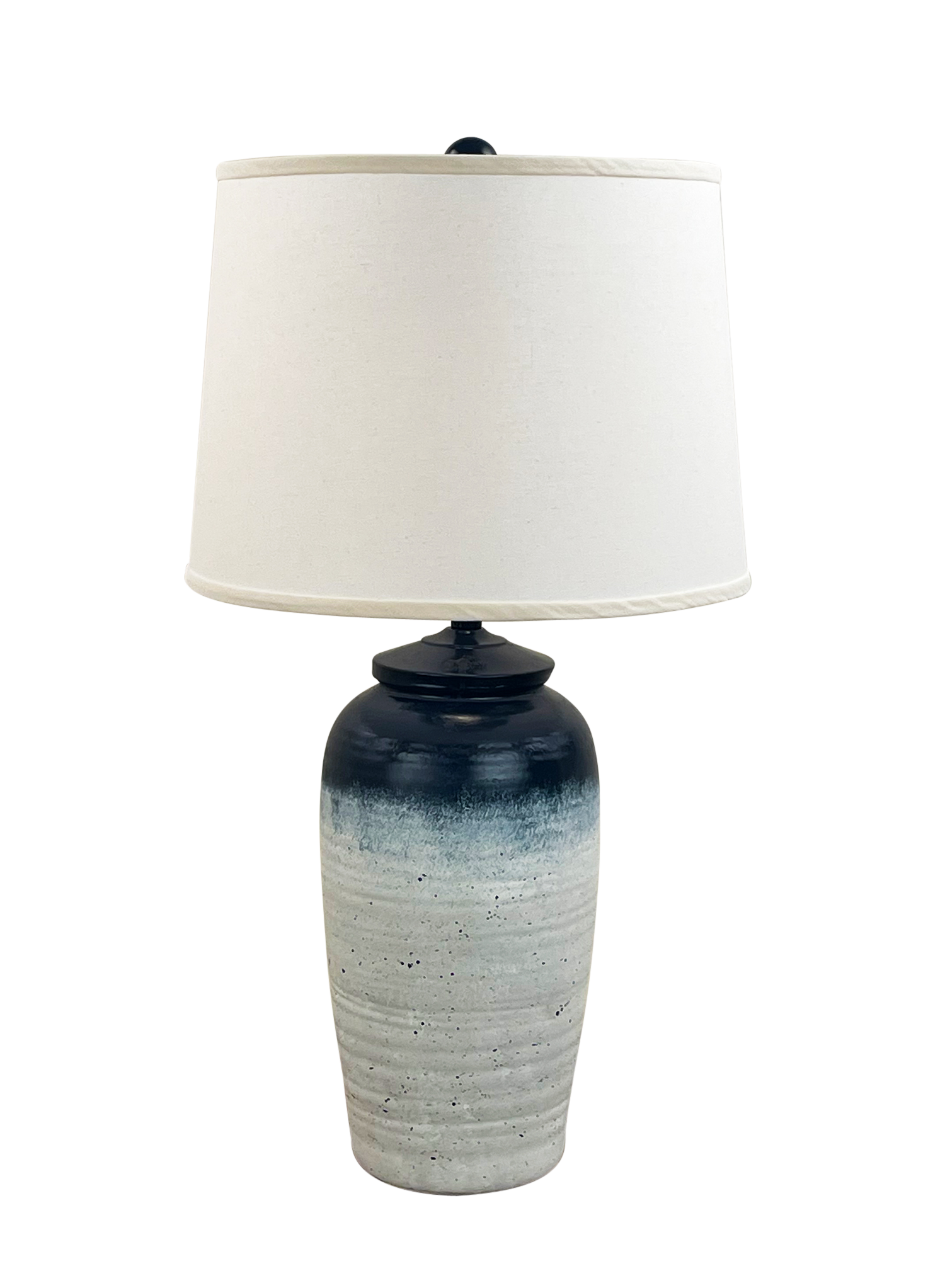 Coast Lamp Manufacturing Coastal Living 28"H Navy Shore Indented Ginger Jar Table Lamp