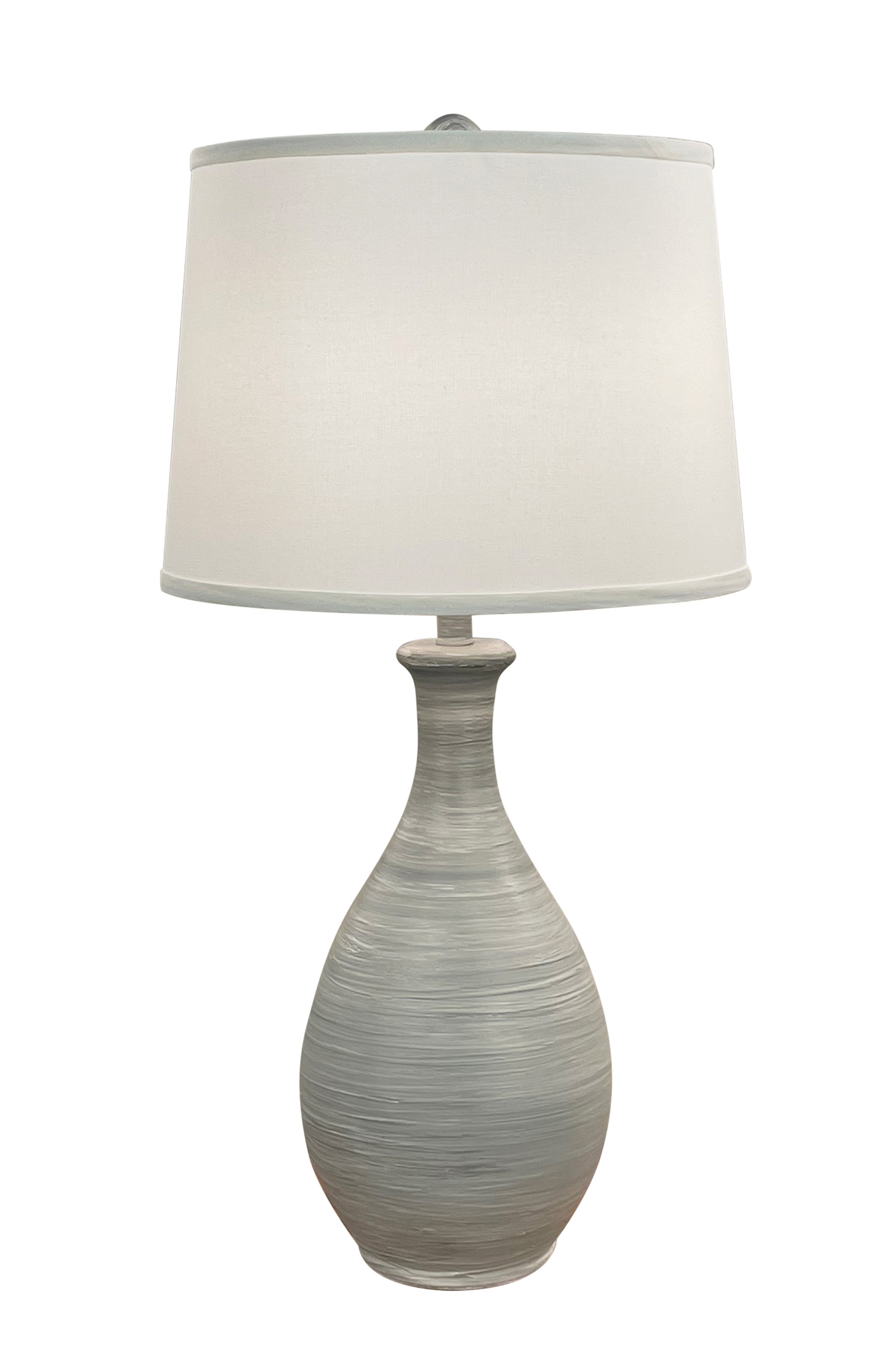 Coast Lamp Manufacturing Coastal Living 30"H Nude Gray Streak Ridged Tear Drop Table Lamp