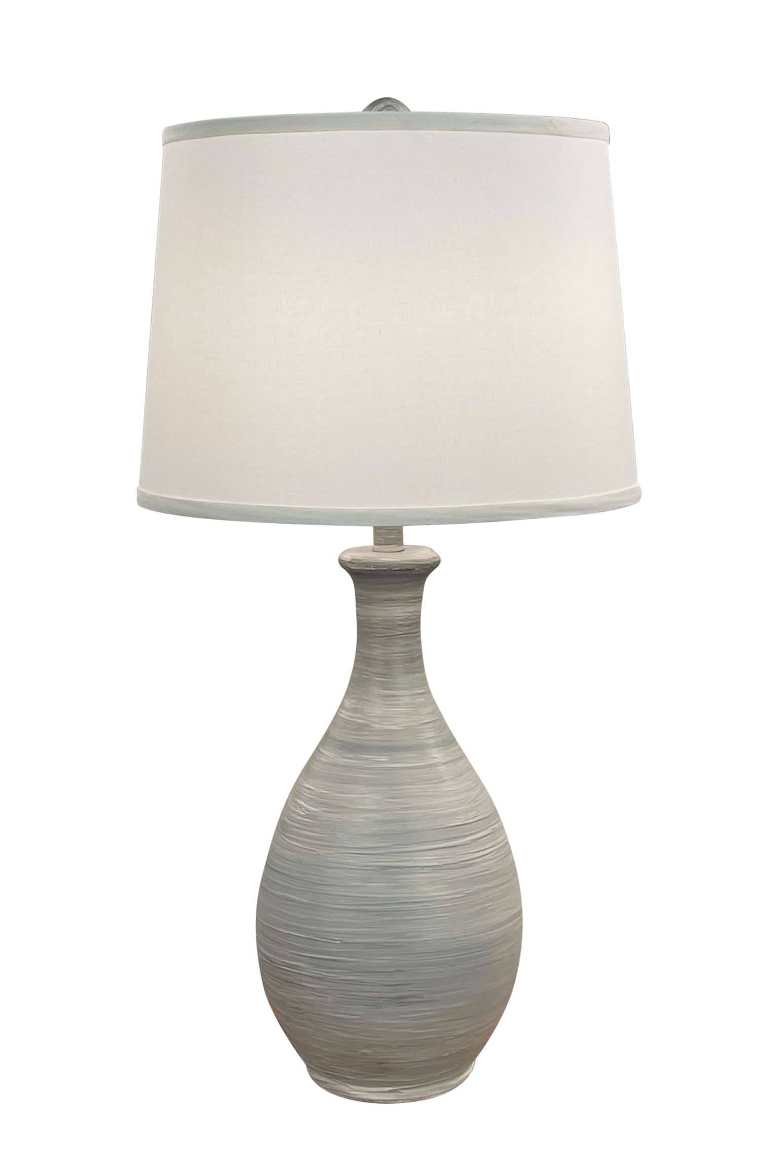Coast Lamp Manufacturing Coastal Living 30"H Nude Gray Streak Ridged Tear Drop Table Lamp