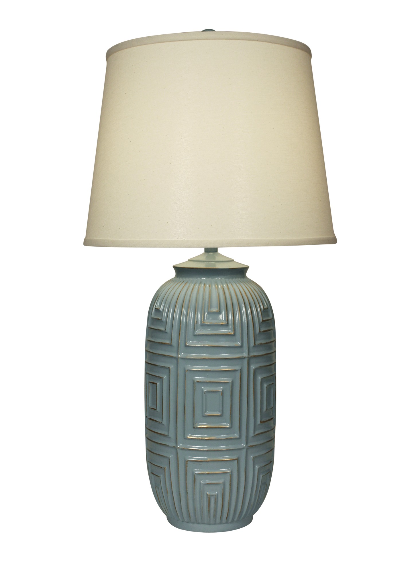 Coast Lamp Manufacturing Coastal Living 32"H Atlantic Gray With Gold Accent Geometric Table Lamp