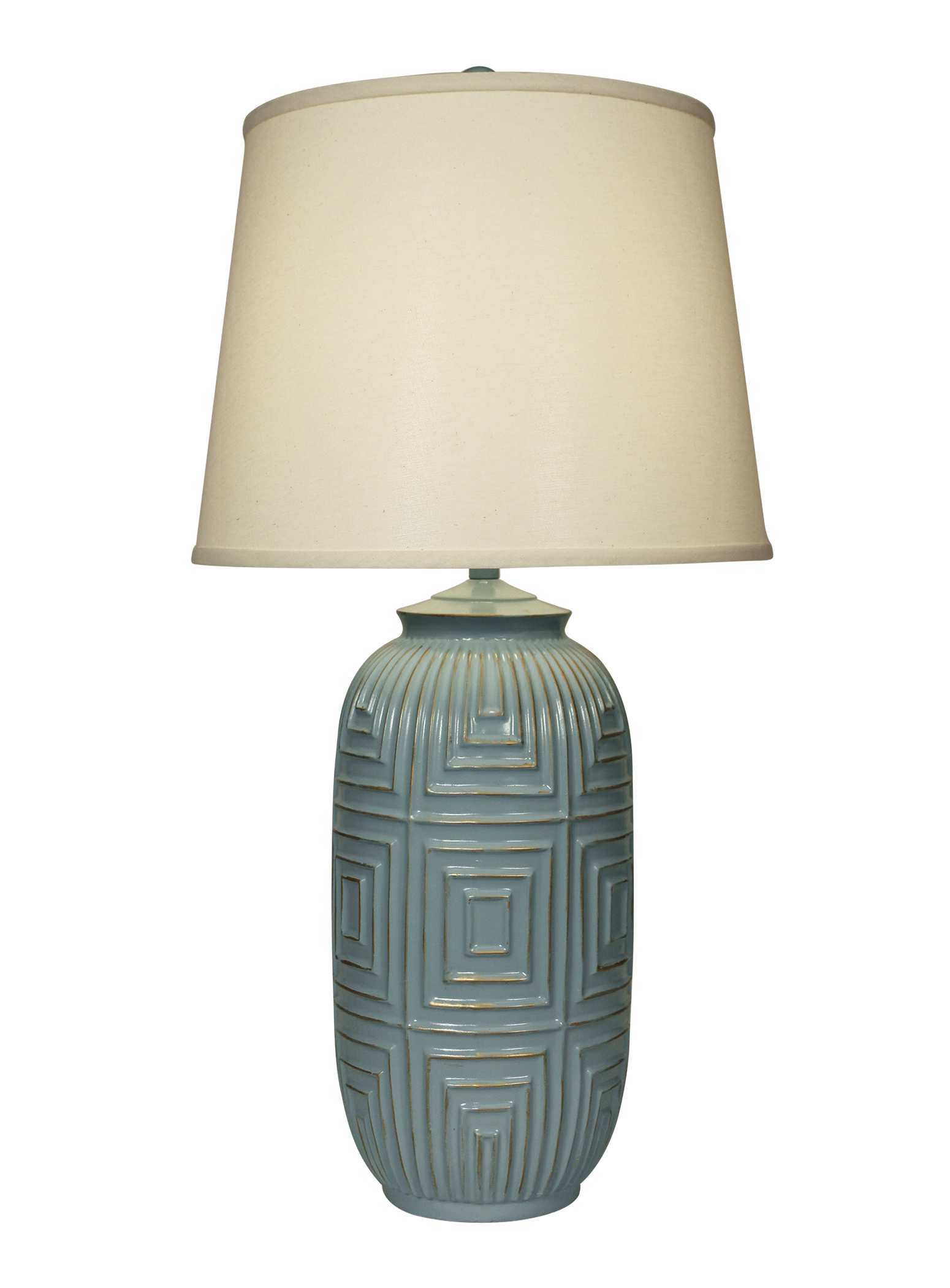 Coast Lamp Manufacturing Coastal Living 32"H Atlantic Gray With Gold Accent Geometric Table Lamp
