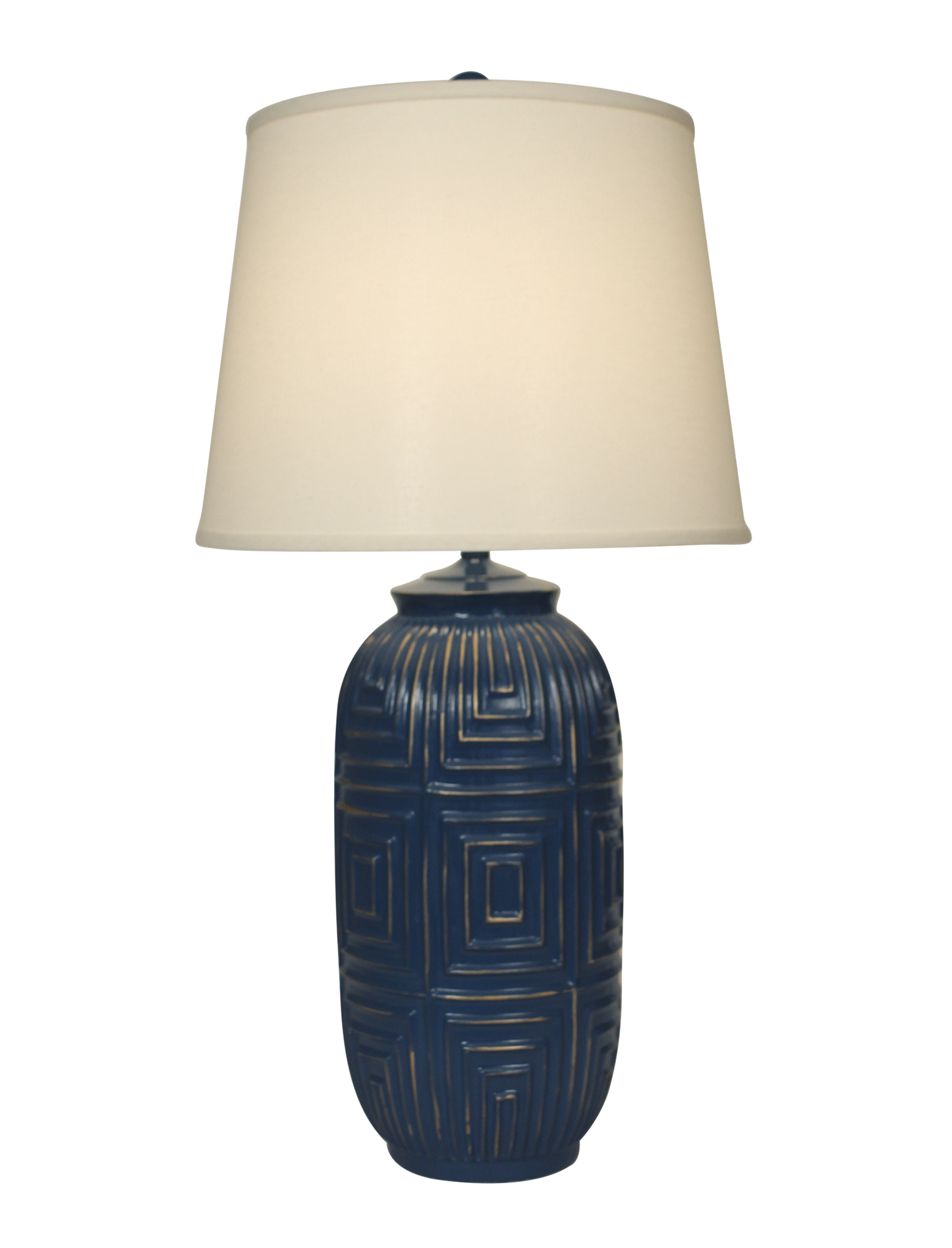 Coast Lamp Manufacturing Coastal Living 32"H Denim With Gold Accent Geometric Table Lamp