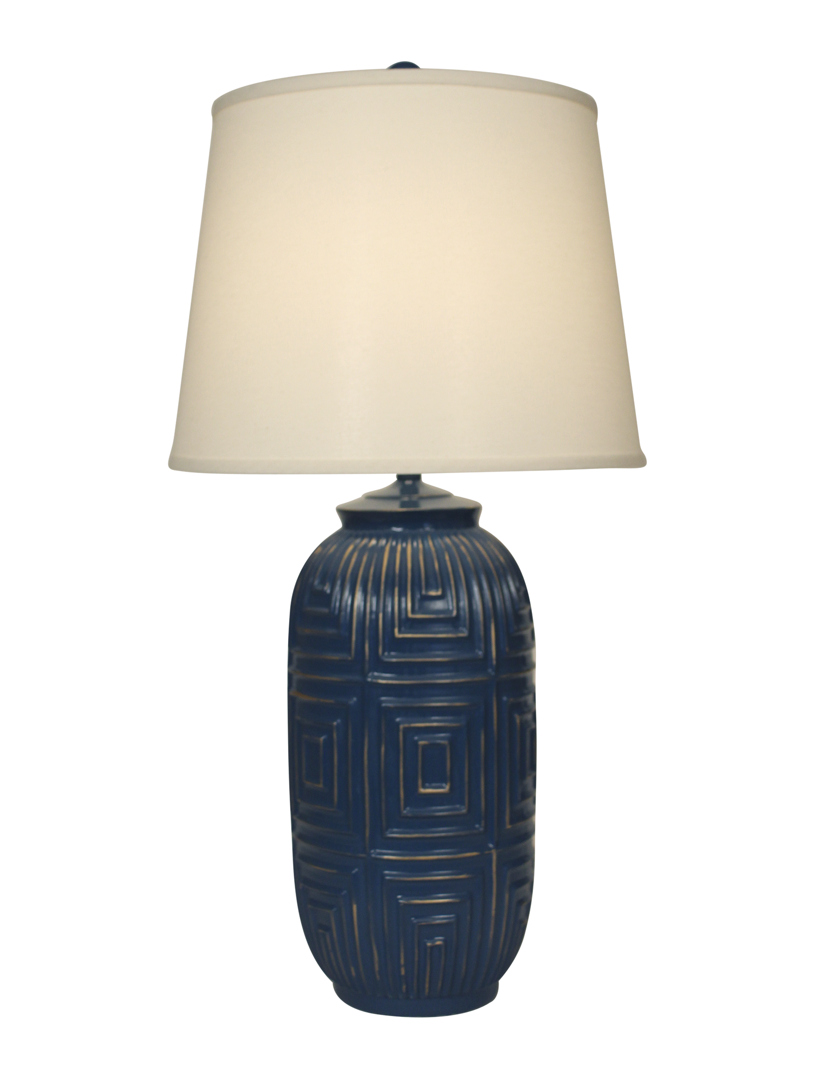 Coast Lamp Manufacturing Coastal Living 32"H Denim With Gold Accent Geometric Table Lamp