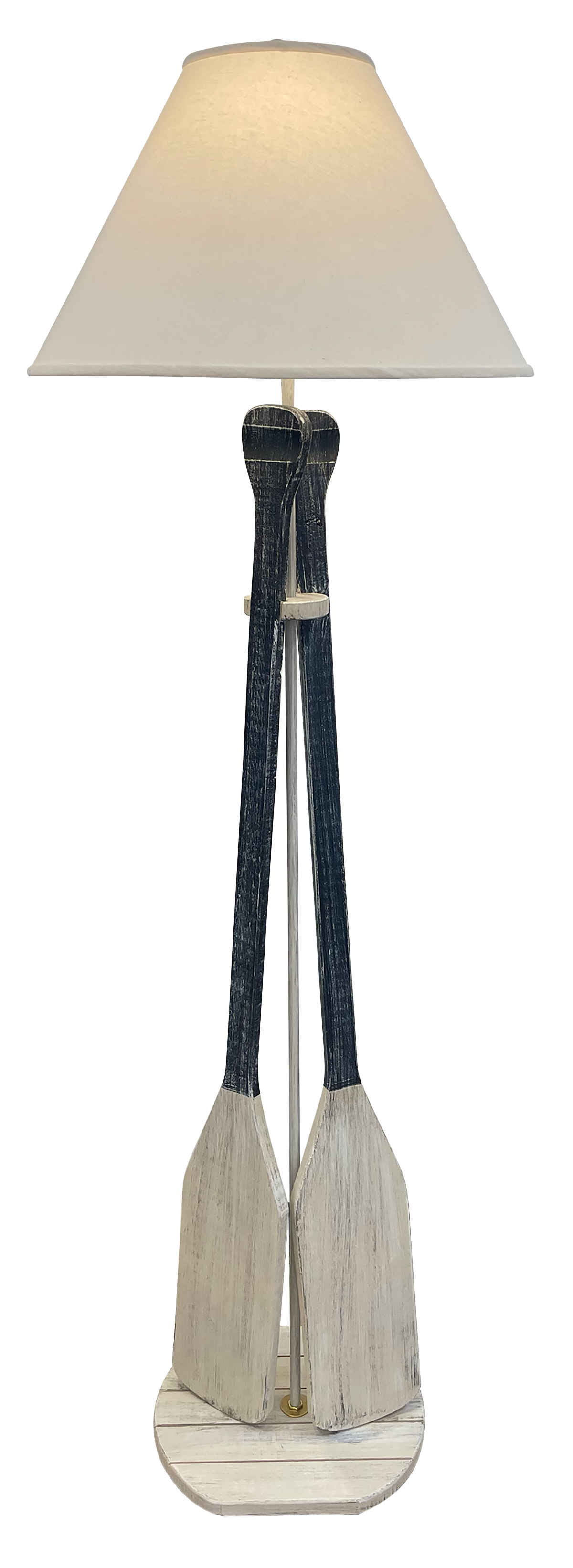 Coast Lamp Manufacturing Coastal Living 62"H Cottage & Navy 2-Paddle Floor Lamp