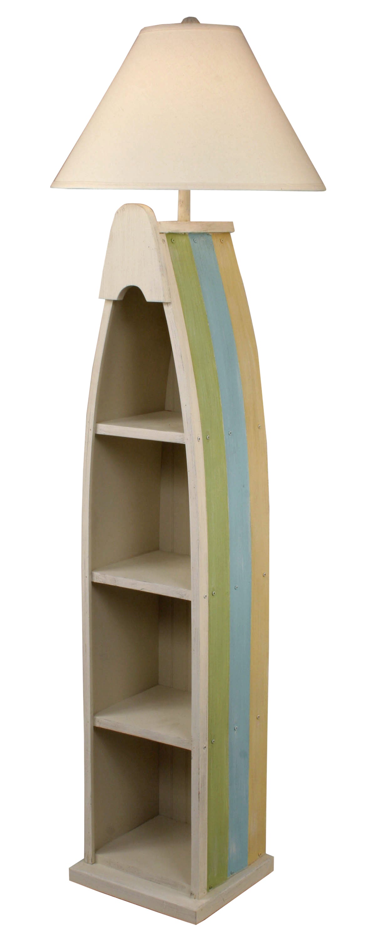 Coast Lamp Manufacturing Coastal Living 62"H Multi Cottage Stripe Boat Floor Lamp