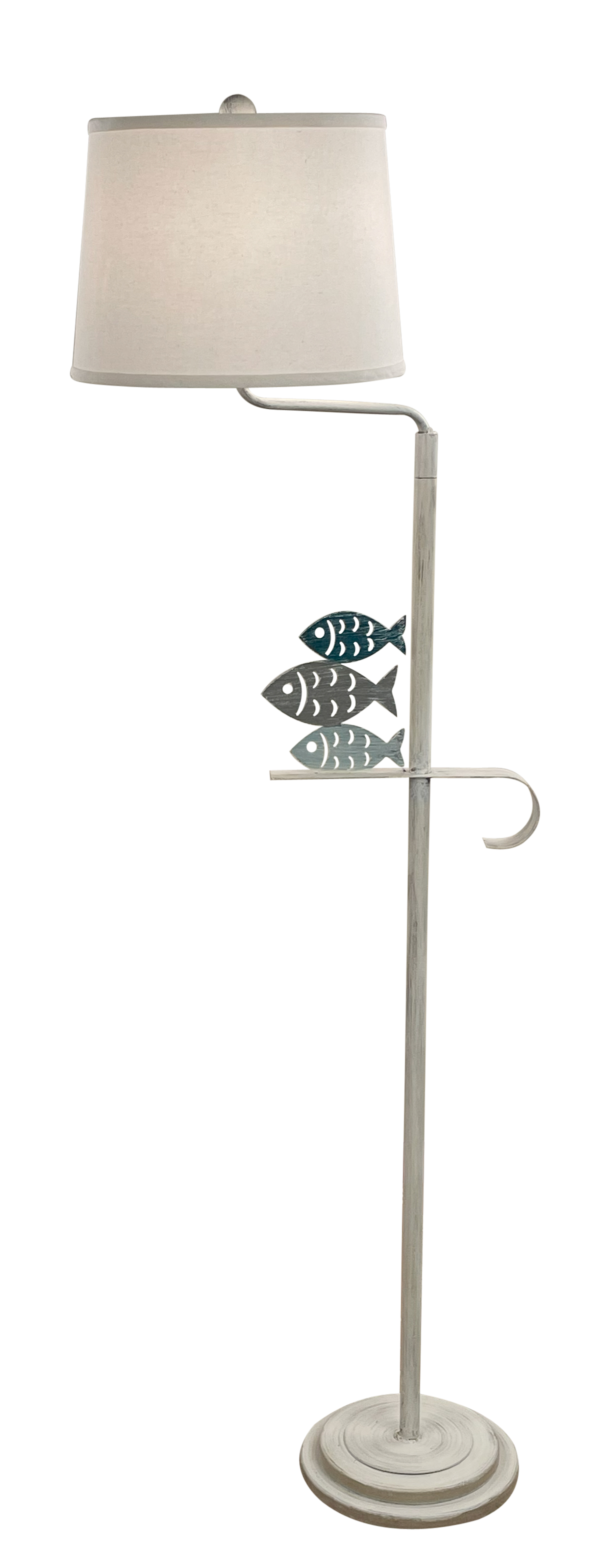 Coast Lamp Manufacturing Coastal Living 64"H Nautical Iron 3-Fish Swing Arm Floor Lamp