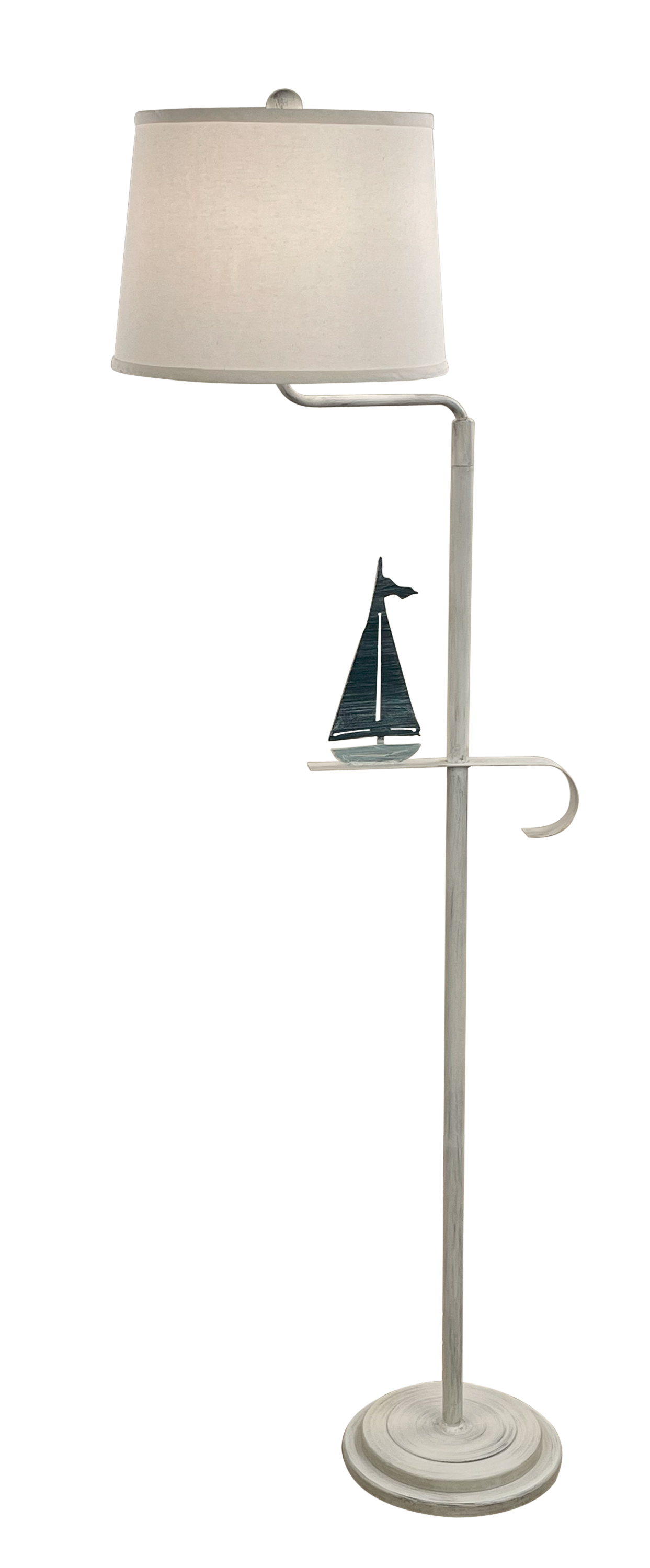 Coast Lamp Manufacturing Coastal Living 64"H Nautical Iron Sailboat Swing Arm Floor Lamp