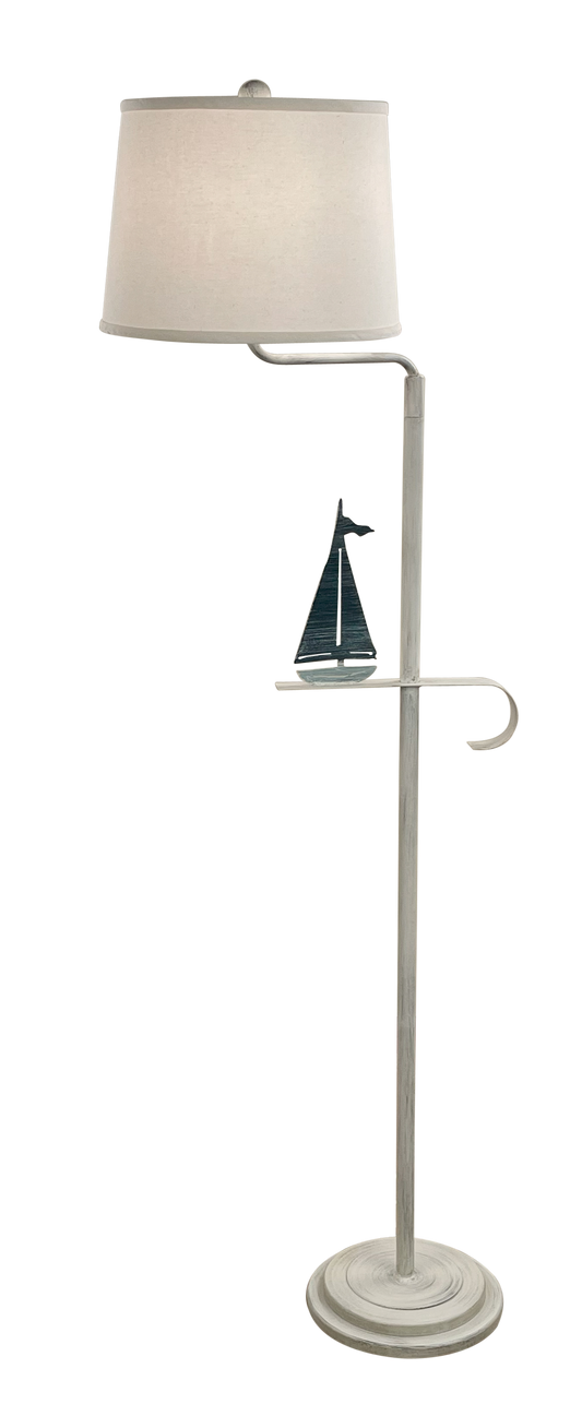 Coast Lamp Manufacturing Coastal Living 64"H Nautical Iron Sailboat Swing Arm Floor Lamp