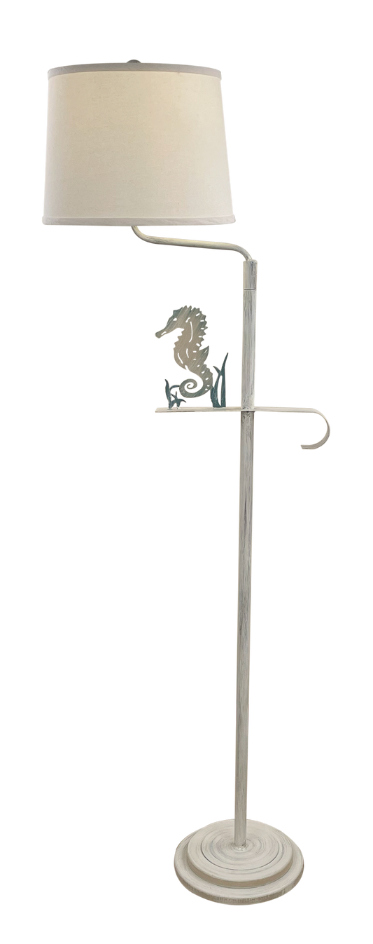 Coast Lamp Manufacturing Coastal Living 64"H Reef Iron Seahorse Swing Arm Floor Lamp