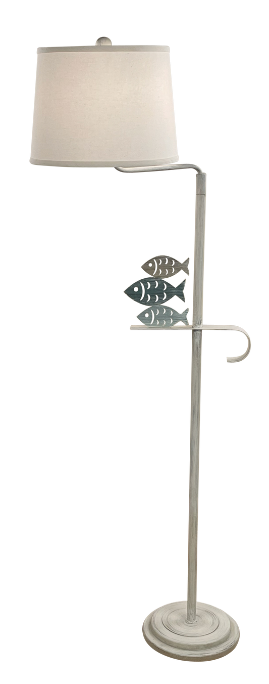 Coast Lamp Manufacturing Coastal Living 64"H Tide Iron 3-Fish Swing Arm Floor Lamp