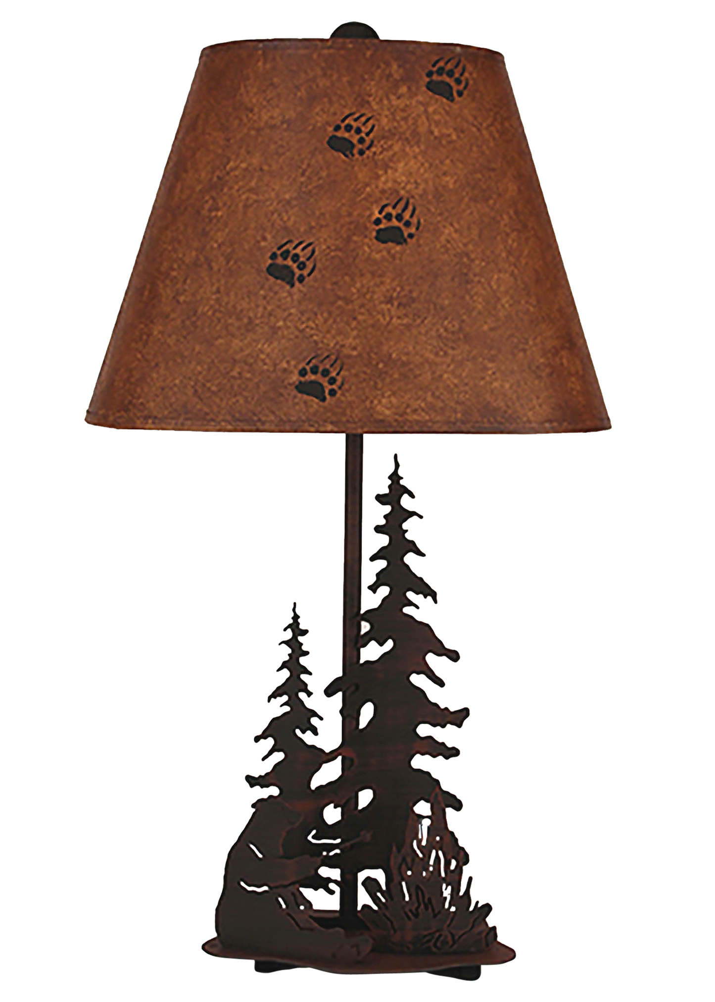 Coast Lamp Manufacturing Rustic Living 26"H Burnt Sienna Small Bear Roasting Marshmallow Accent Lamp With Night Light