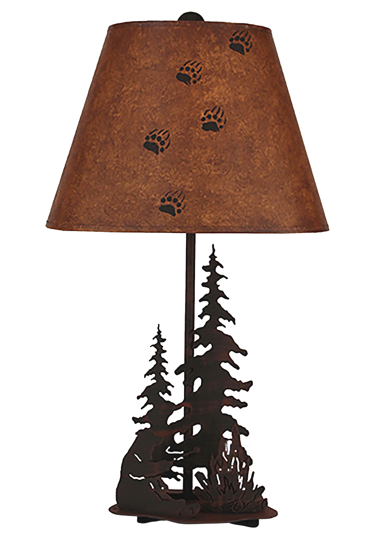 Coast Lamp Manufacturing Rustic Living 26"H Burnt Sienna Small Bear Roasting Marshmallow Accent Lamp With Night Light