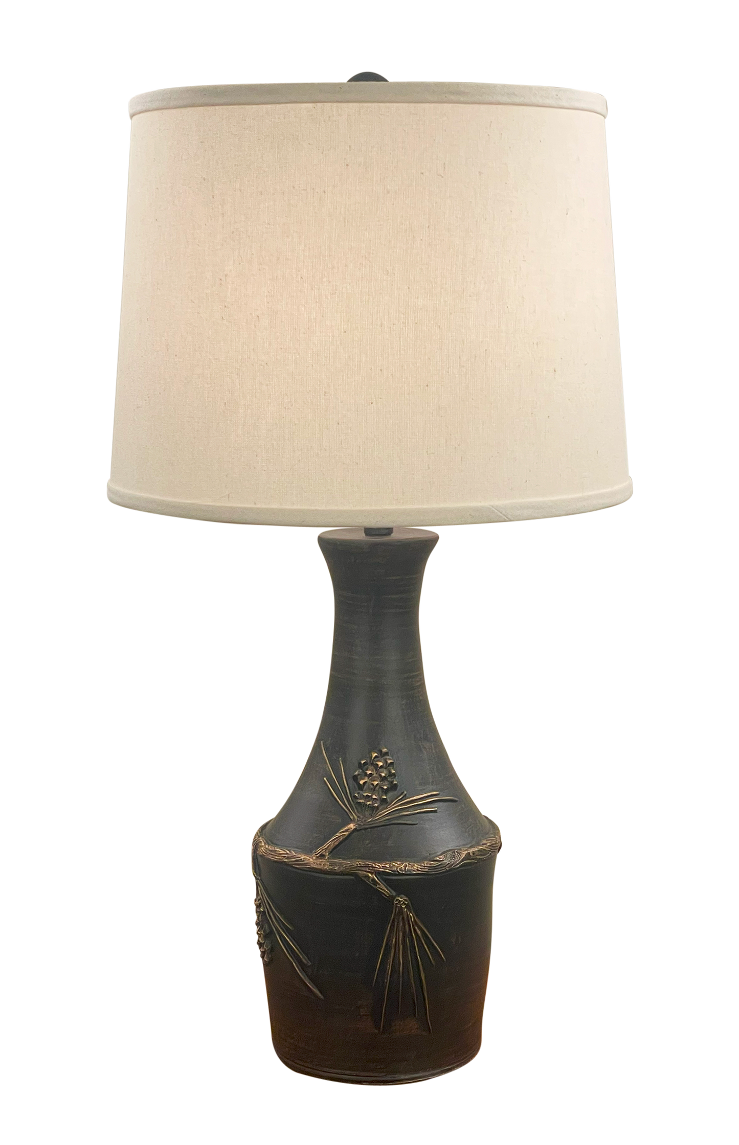 Coast Lamp Manufacturing Rustic Living 29"H Burnt Sienna & Gold Vase Table Lamp With Pine Cone Accent