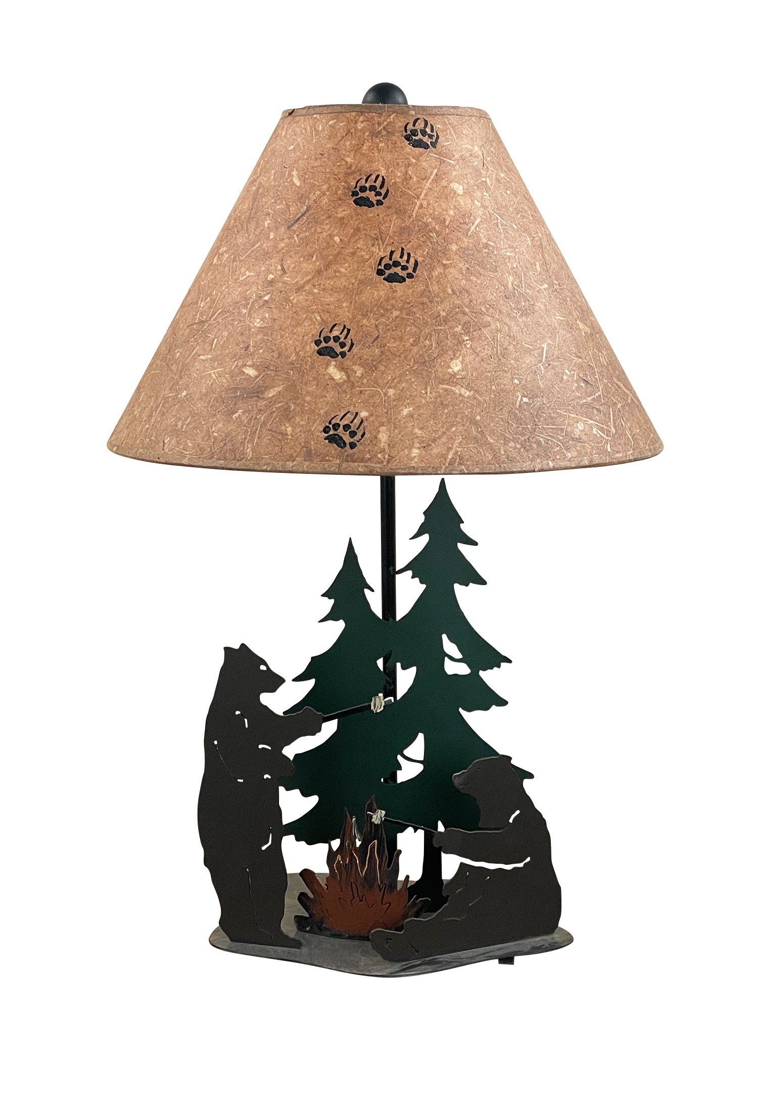Coast Lamp Manufacturing Rustic Living 29"H Outland Bears Roasting Marshmallows Table Lamp With Night Light
