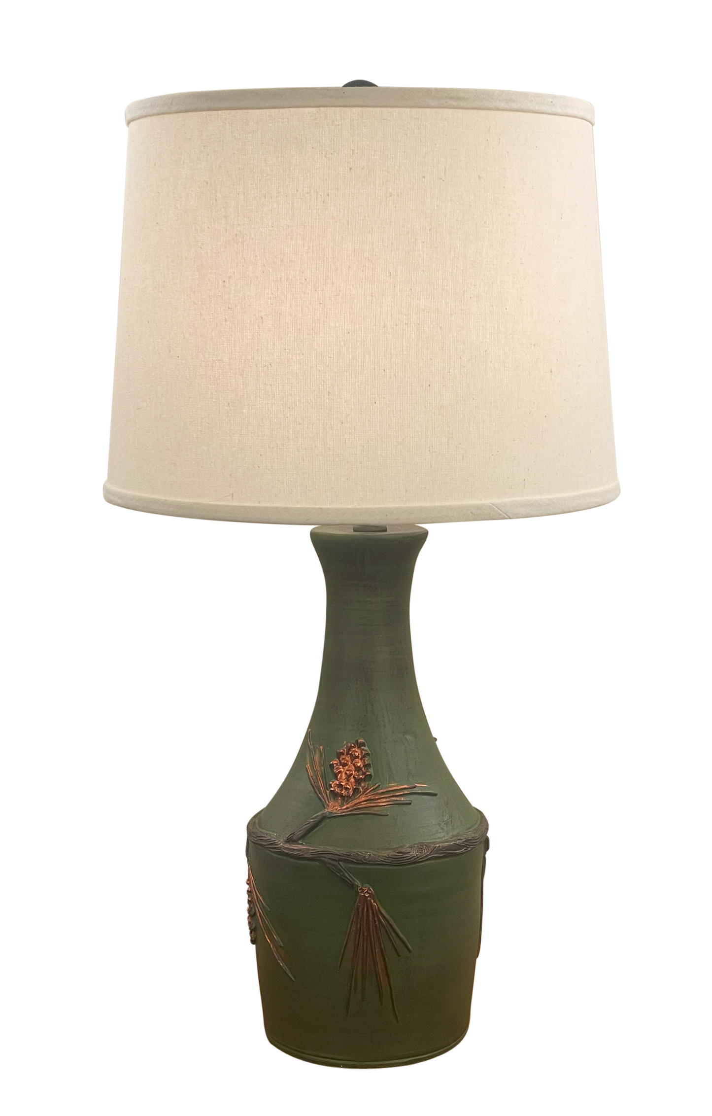 Coast Lamp Manufacturing Rustic Living 29"H Pine & Bronze Vase Table Lamp With Pine Cone Accent