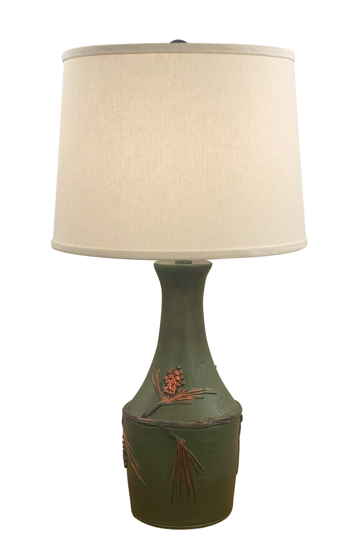 Coast Lamp Manufacturing Rustic Living 29"H Pine & Bronze Vase Table Lamp With Pine Cone Accent