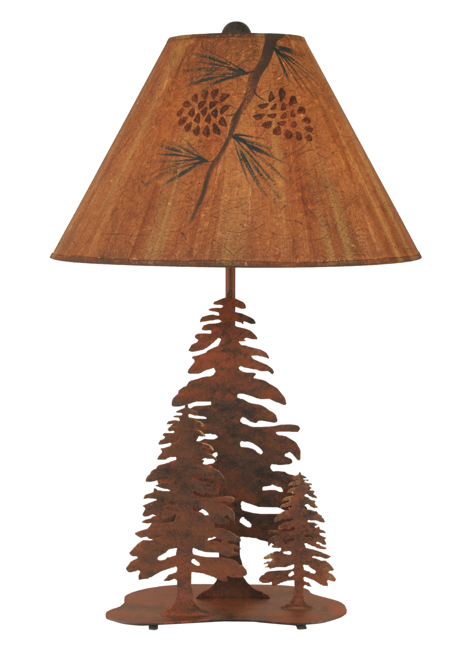 Coast Lamp Manufacturing Rustic Living 29"H Rust 3 Tree Table Lamp With Pine Branch Shade
