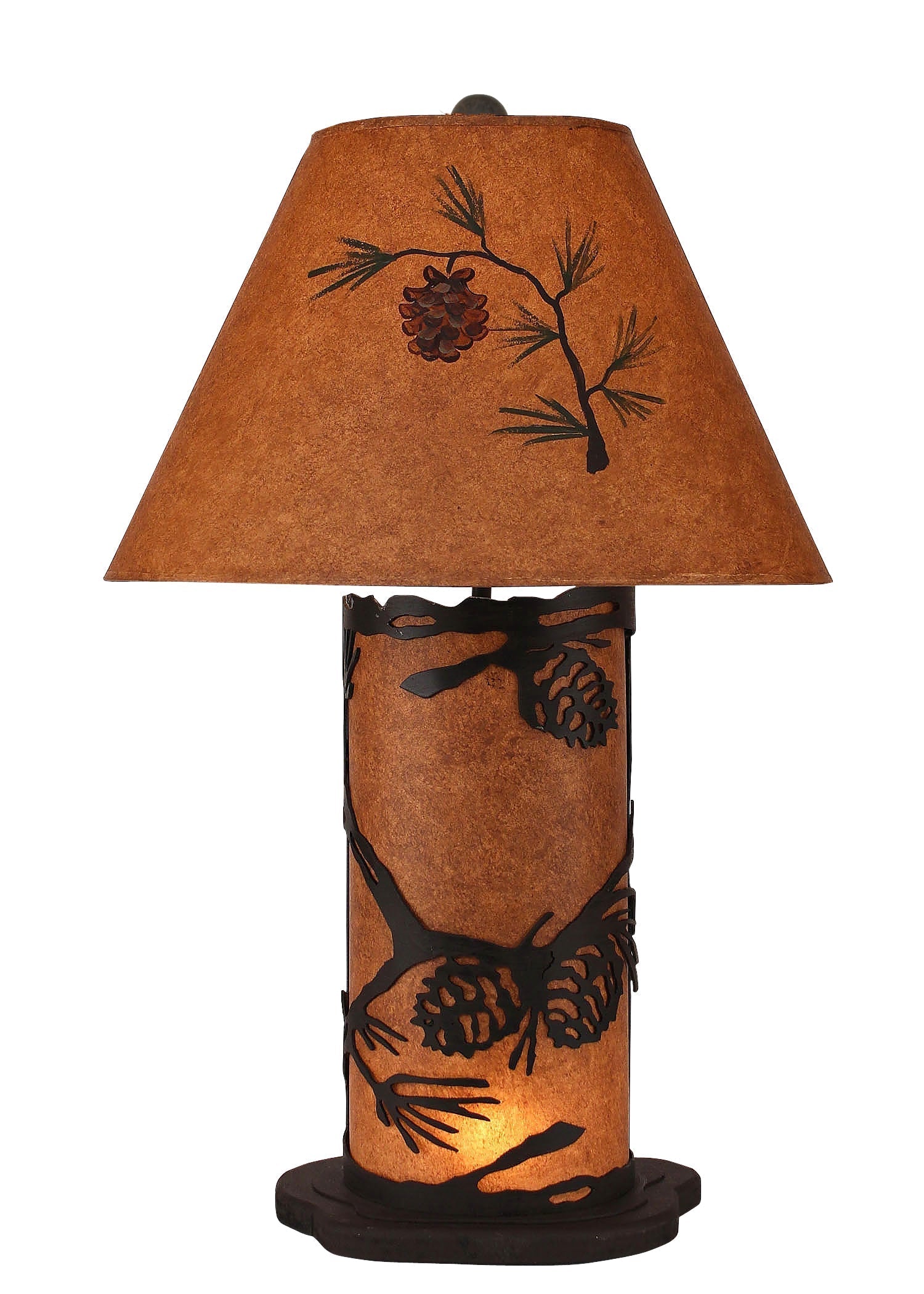 Coast Lamp Manufacturing Rustic Living 30"H Kodiak Small Pine Cone Table Lamp With Night Light