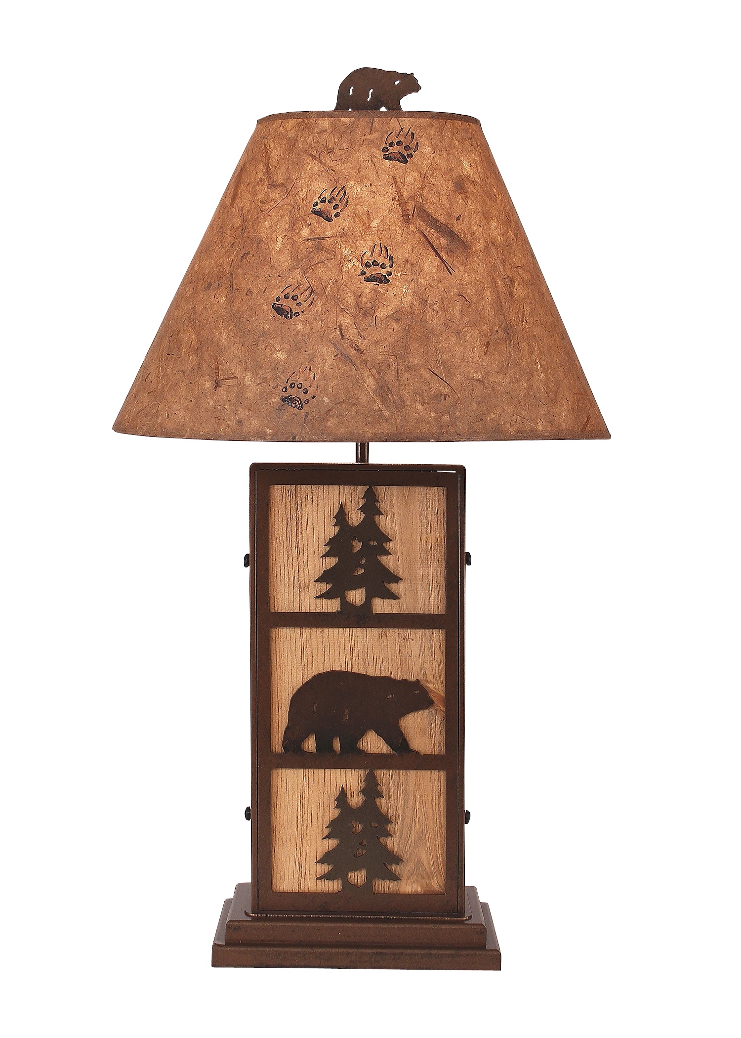 Coast Lamp Manufacturing Rustic Living 32"H Bear And Tree Iron Wood Table Lamp