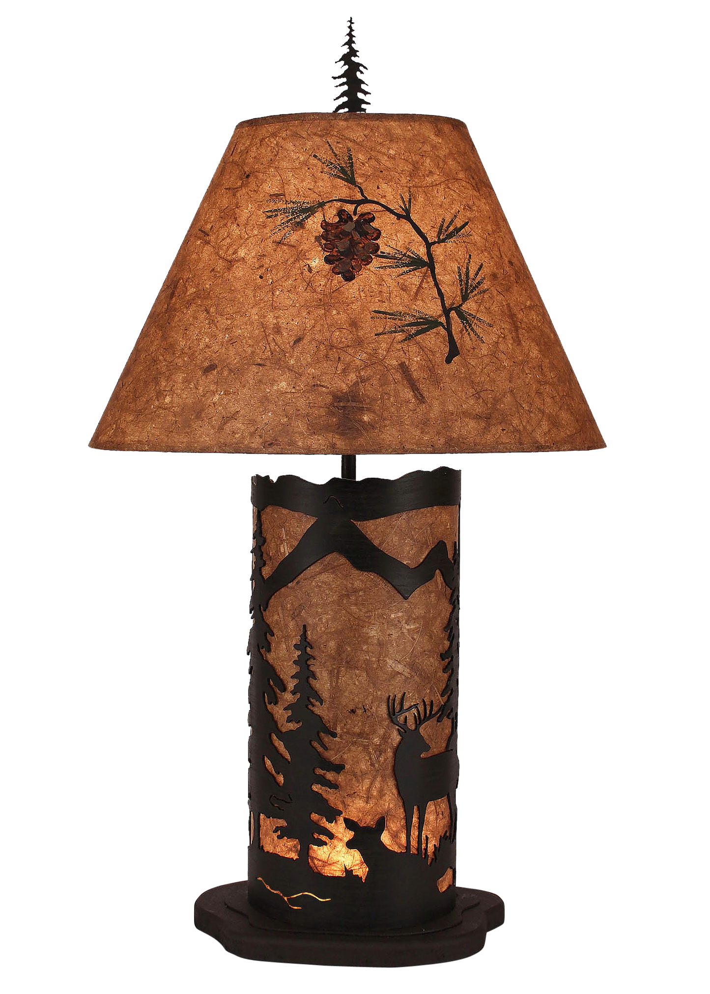 Coast Lamp Manufacturing Rustic Living 32"H Kodiak Small Deer Scene Table Lamp With Night Light