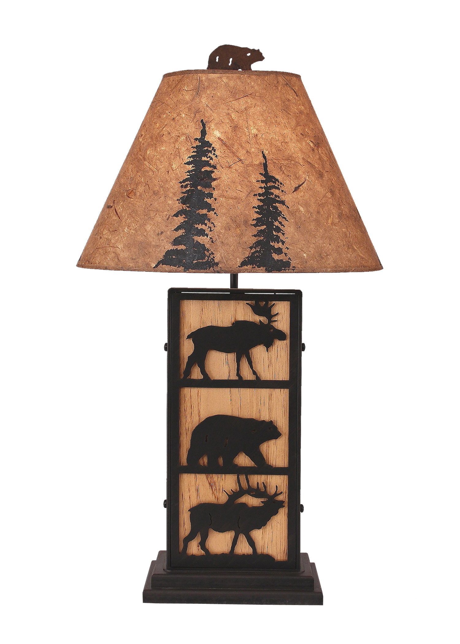 Coast Lamp Manufacturing Rustic Living 32"H Wildlife Iron Wood Table Lamp