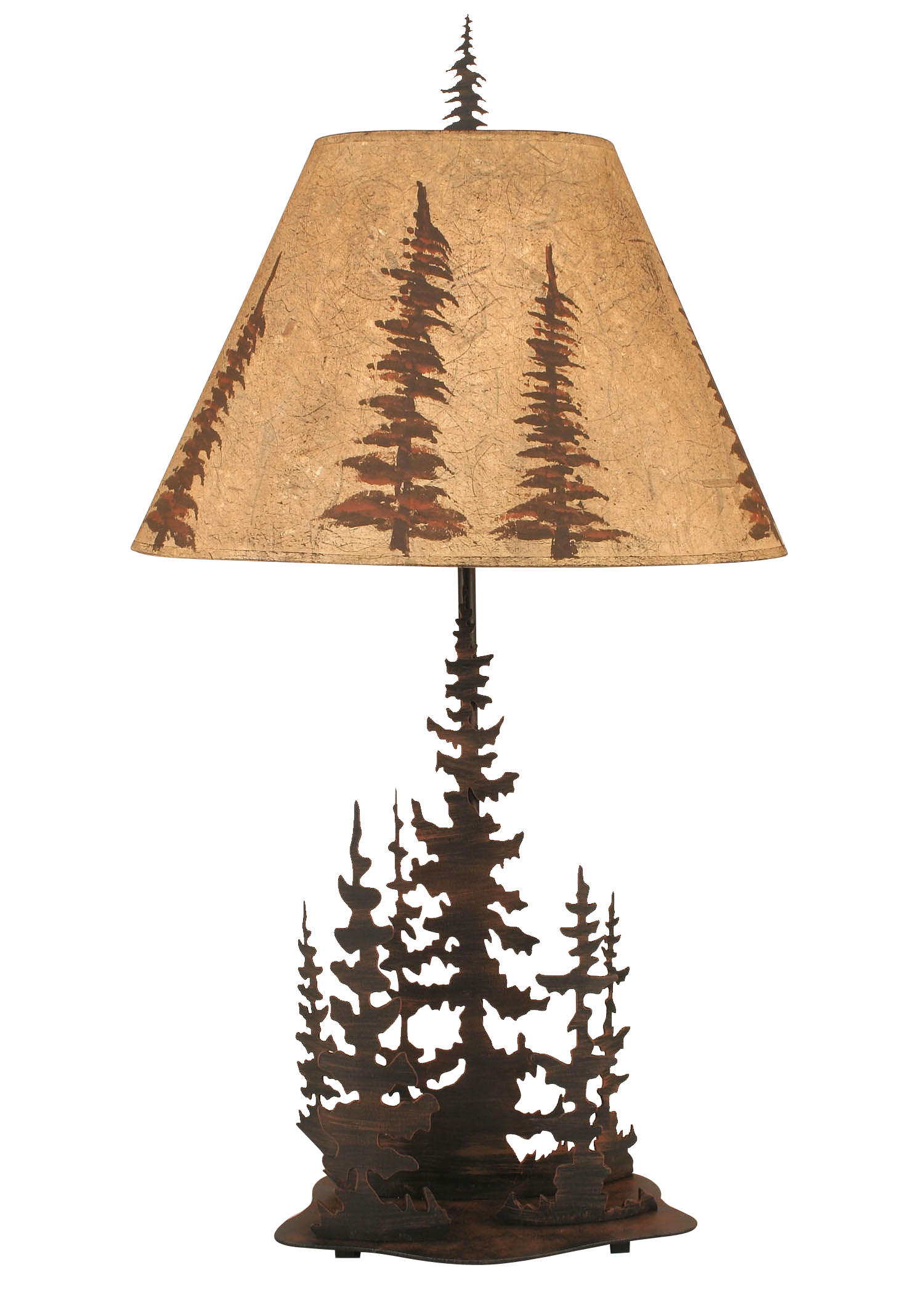 Coast Lamp Manufacturing Rustic Living 33"H Burnt Sienna Feather Tree Scene Table Lamp