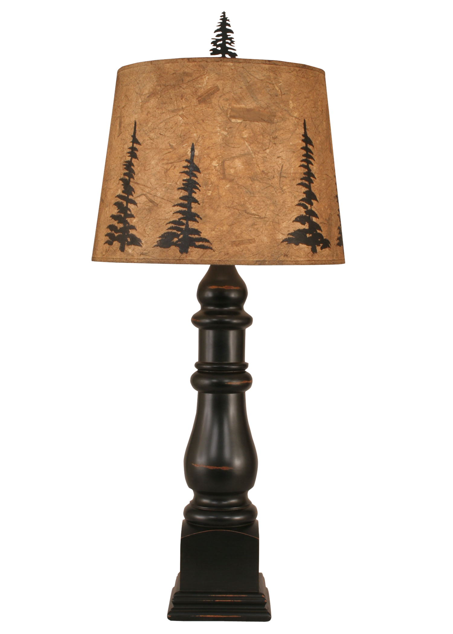 Coast Lamp Manufacturing Rustic Living 64"H Distressed Black Country Squire Table Lamp With Feather Tree Shade