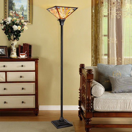 Costway 1-Light Torchiere Floor Lamp with 14" Lampshade