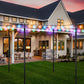 Costway 10' String Light Poles 2 Pack Outdoor Metal Poles with Top Arc Hook and 5-Prong Base