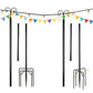 Costway 10' String Light Poles 2 Pack Outdoor Metal Poles with Top Arc Hook and 5-Prong Base