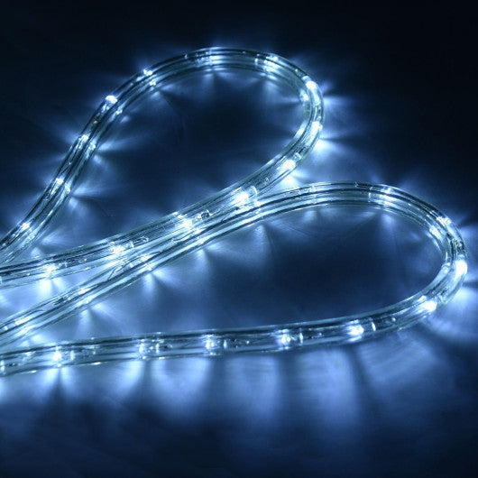 Costway 100' 2 Wires Cool White LED Christmas Decorative Rope Light