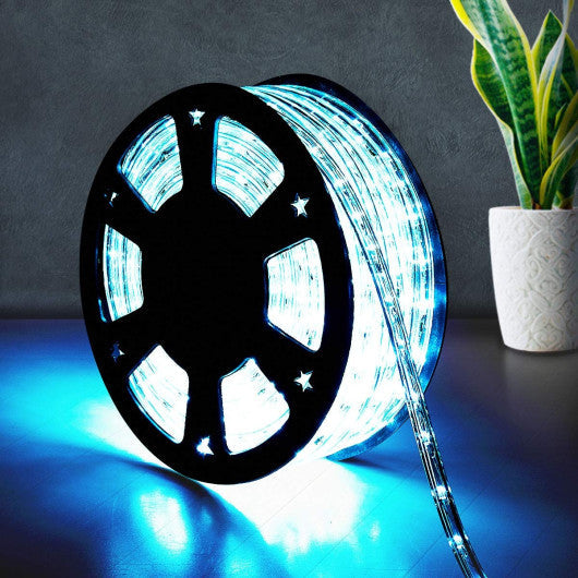 Costway 100' 2 Wires Cool White LED Christmas Decorative Rope Light