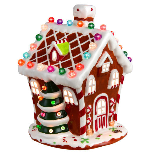 Costway 11.5' Pre-Lit Ceramic Hollow Christmas Tree with LED Lights