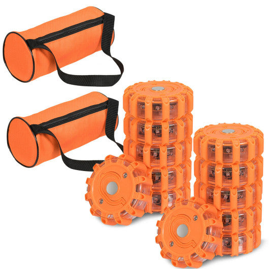 Costway 12 Pack LED Road Flares Emergency Roadside Light with Bag
