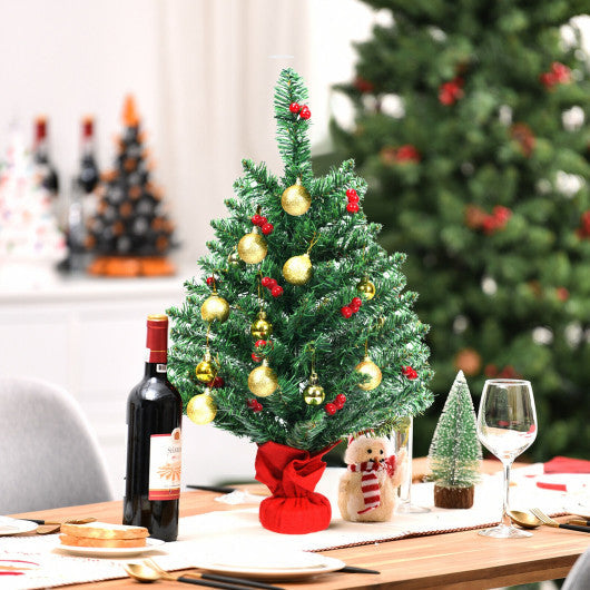 Costway 2' Artificial Battery Operated Christmas Tree with LED Lights