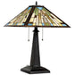 Costway 2-Light Table Lamp with Stained Glass Lampshade