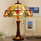 Costway 2-Light Table Lamp with Stained Glass Lampshade