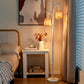 Costway 2 Light White Tree Trunk Lamps with Wicker Shade