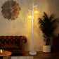 Costway 2 Light White Tree Trunk Lamps with Wicker Shade