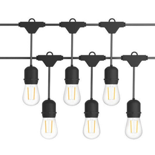 Costway 2 Pieces 48' LED Outdoor Waterproof Commercial String Lights Bulbs