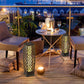 Costway 2 Pieces Black Solar-Powered Diamond Wicker Floor Lamps with Auto LED Light