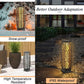 Costway 2 Pieces Brown Solar-Powered Diamond Wicker Floor Lamps with Auto LED Light