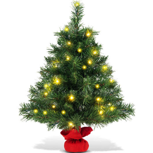 Costway 2' Tabletop Fir Artifical Christmas Tree with LED Lights