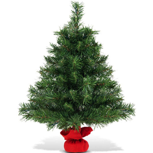 Costway 2' Tabletop Fir Artifical Christmas Tree with LED Lights