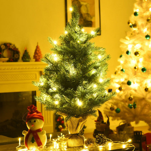 Costway 24" Tabletop Fir Artificial Christmas Tree with LED Lights